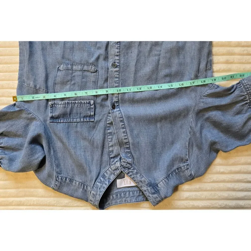 Kut From the Kloth Bruna Denim Chambray Button Front Shirt Dress